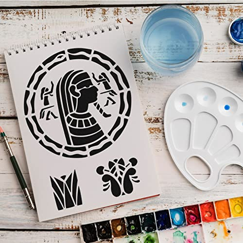 Schablone Aegypten Pharaonen v1 Design Stencil DIY Airbrush Muster Wandgestaltung Sprühschablone 33 x 46 cm