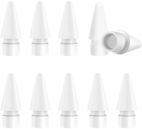zoerbufan 10 Piezas Puntas para Apple Pencil 1/2 y Apple Pencil Pro/USB C, Alta Sensibilidad Puntas de Lápiz de iPad Pro/Air, Punta de Repuesto Pom Nibs Tips para iPencil