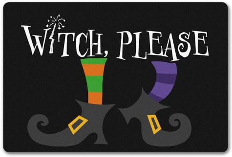 speecheese Hexen Fußmatte in 40x60 cm ohne Rand mit Spruch- Witch, Please neckischer Fußabtreter für verhexte Frauen zur Halloweenparty in verschiedenen Größen und Ausführungen zauberhaft