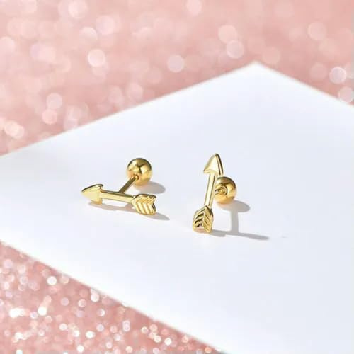 Damen-Ohrringe mit kleinen Pfeilen, 925er Sterlingsilber, A4214-Gold