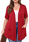 ZHUHOUSE Womens Plus Size Lightweight Short Sleeve Casual Summer Cardigan Kimono Duster with Pockets(Red,3X-Large)