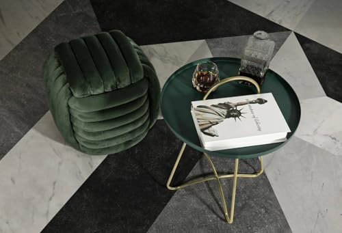 Dmora Couchtisch Rangitata 45x45x59h cm Grün, Zeitschriftenfach