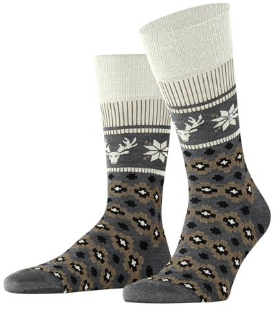 Burlington Herren Fair Isle Joy Socken Wolle atmungsaktiv klimaregulierend