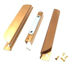 Plastik2 Maniglia per Porte a Soffietto in Alluminio Colore Bronzo con Magnete – Pezzo di Ricambio (Interasse 135mm) (Maniglia bronzo)