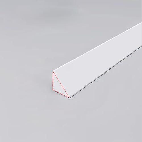 Strisce decorative triangolari flessibili, autoadesive, in gomma, per pavimento, bagno, vasca da bagno, bordo piastrellato (bianco, 3 metri)