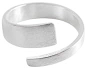 Vipfashion797 Ring Damen Silber 925 – Offener Bandring Minimalistisch, Matt Gebürstet, Verstellbar – Moderner Fingerring aus Sterlingsilber