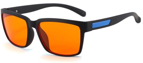 Long Keeper Blaulichtfilter Brille Herren Damen Computer Gaming Brille Blaulicht Brille FüR Esports Computer Gamer (Schwarz Blau)