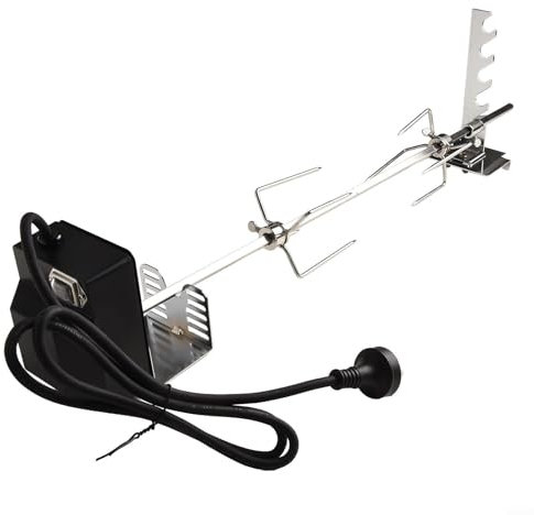 Gdfnmogo Deluxe Motorized Gas Grill Rotisserie Spit Kit 29 Inch 304 Stainless Steel BBQ Rotisserie Set with Motor for Chicken Turkey Up to 39.7 Lbs(AU)