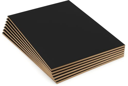 Tableros MDF Negro a Medida para Corte Láser CNC Manualidades Bricolaje Decoración | 3mm - Placas de DM Personalizadas para Proyectos Creativos y Profesionales negra (40x30cm – 5 unidades)