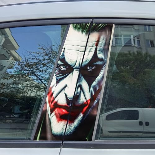 yumcute Autoaufkleber, Schutzaufkleber für Autotürsäulen, 1 Satz Clown-Aufkleber, Schutzaufkleber für die B-Säule, Kratzfester Säulenschutz für SUV/Kombi/Limousine