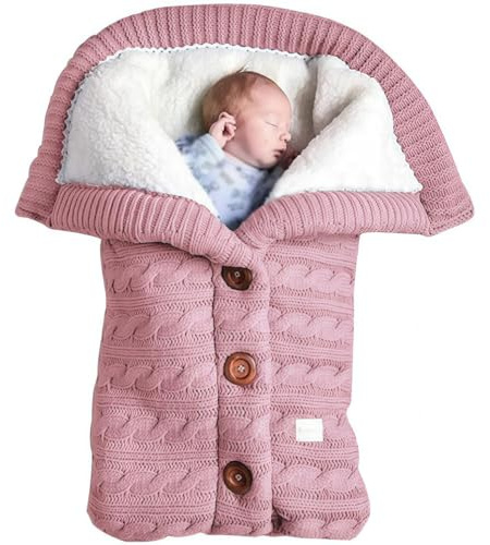 SHAIRMB Saco De Dormir para Cochecito De Bebé (OtoñO E Invierno), Saco De Dormir De Punto para Bebé para Exteriores, SuéTer CáLido con Forro Polar, para Cuna, Viaje, Silla De Coche,04