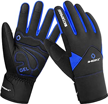 INBIKE Winterhandschuhe Fahrradhandschuhe Handschuhe Herren Damen Ski Winter Outdoor Warm Wasserdicht für Skifahren Snowboard Fahrrad und Wandern Blau M