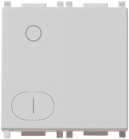 Vimar 14015.2.SL Plana Interruttore 2M, 2 poli 16AX, illuminabile, silver