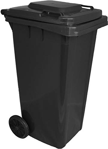 120 Litre Wheelie Bin - Dark Grey - Council Approved EN840 Waste Recycling