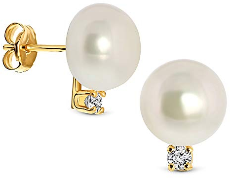 Miore Ohrringe Damen Gelbgold 14 Karat / 585 Gold Ohrstecker Süßwasserperlen