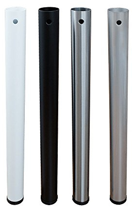 Tischbein rund 710 x 60 mm alu gebürstet aus Stahl, mit besonders stabiler Montageplatte