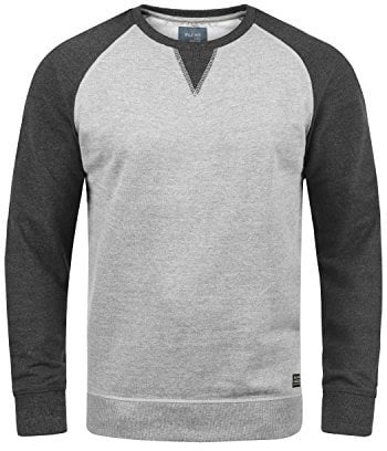 Blend Aari Herren Sweatshirt Pullover Pulli Mit Rundhalsausschnitt, Größe:L, Farbe:Zink Mix (70815)