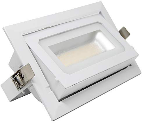 FactorLED Foco Proyector LED 40W, Rectangular 120º, Empotrable, Iluminación Interior, Focos para Comercios, Dimmable, CCT Cambio de Color