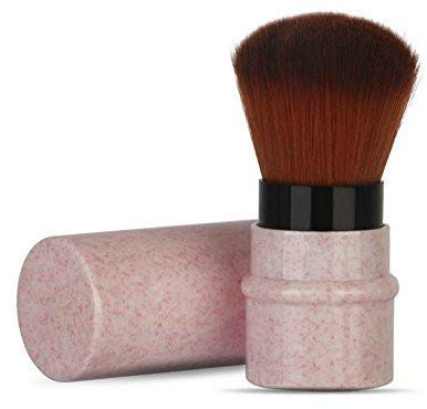 Sonew Einziehbarer Kosmetikpinsel, Synthetische Borsten Kabuki Make up Pinsel für Blush, Powder, Foundation, Concealer(Pink)