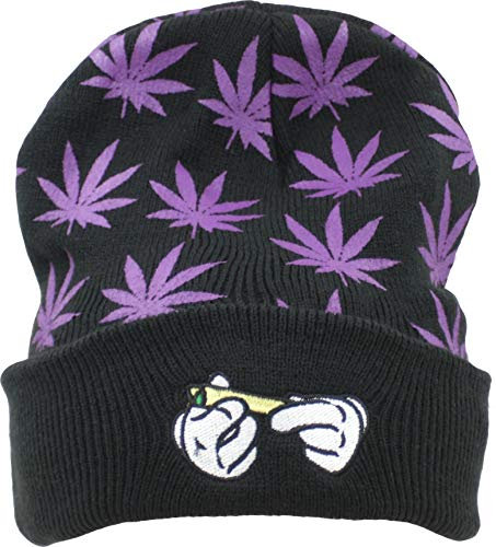 UTALY Weed Marihuana Beanies-Mütze zum Aufrollen, Style 02, Stretchy