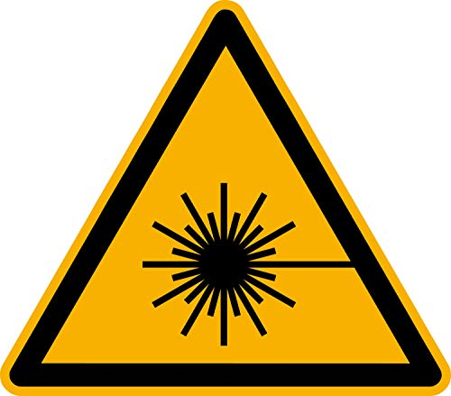 Aufkleber Warnzeichen Warnung vor Laserstrahl Warnaufkleber ASR/ISO W004 SL50mm 12 Stück