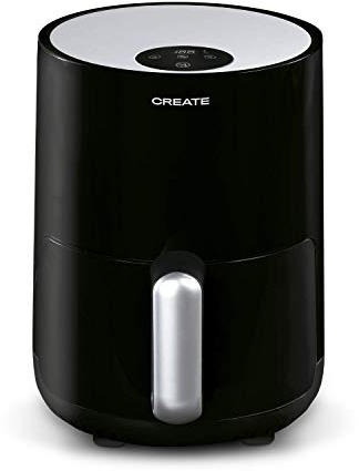 CREATE/FRYER AIR/Friteuse sans huile à air chaude 1,5L Noir/Panier antiadhésif, sélecteur de température 80-200°, arrêt automatique, sans BPA, programmable, 900W