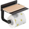 Hoomtaook Derouleur Papier Toilette Porte Papier Toilette Mural Support Papier Toilettes, Métal Noir