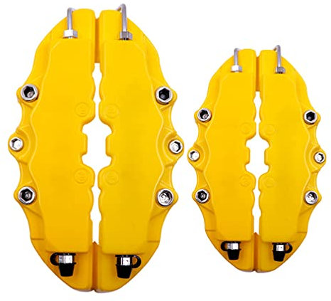 Car Brake Caliper Cover,2 Pair Car ABS Endless Brake Caliper Protector Cover Brake Caliper Protective Guard for Wheel Hub 14in-15in,Yellow