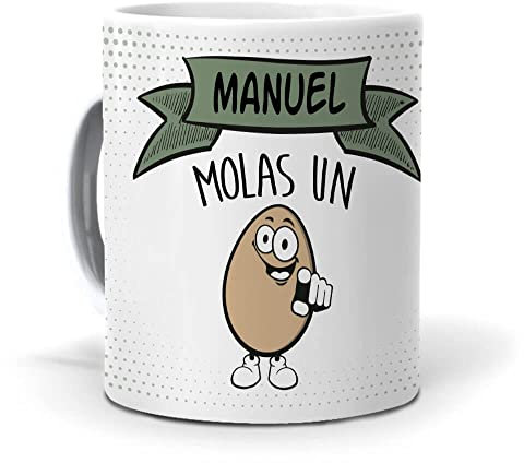 Taza Manuel molas un Huevo. Cerámica AAA - 350 ml.