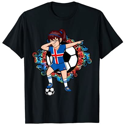 Dabbing Fußball-Mädchen-Island-Trikot mit Blumenmuster, Fußball-Blume T-Shirt
