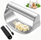 Yagnn Knoblauchpresse, Knoblauchzerkleinerer, Küchen-Knoblauchwippe, 304 Edelstahl, Lebensmittelqualität, Ingwerzerkleinerer, ergonomische Arbeitsersparnis, mit Knoblauchschäler und Reinigungsbürste