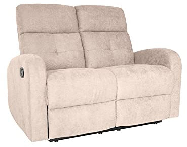 Gardenia Divano Relax Reclinabile 2 Posti Claire Tessuto Sabbia