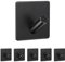 SISYS Ganchos Adhesivos para Pared,6 Piezas 3M Impermeable Gancho Pared Gancho Perchero No se Necesita Perforación para Baño Cocina Sala de Aleación de Aluminio Gancho Puerta,Negro