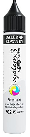 Daler-Rowney System3 Acrylic Paint, Plastic Bottle, Fluid, 1oz - 29.5 ml, Silver Imitation
