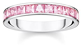 THOMAS SABO 2 Ring mit pinken Steinen Pavé Silber 925 Sterlingsilber TR2358-051-9
