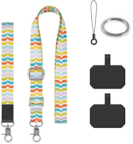 DGHYDZ Cell Phone Lanyard, Phone Lanyard Crossbody, Wrist Strap, lanyards for Keys, Universal Adjustable Shoulder Neck Straps for iPhone Case ID Badges and Most Smartphones (Multicolor-A)