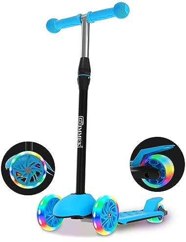 IMMEK Kids Scooter, 3-Wheel Toddler Scooter, Toys and Gifts for Boys and Girls Aged 3 to 8, 3 Adjustable Height Levels, LED Light-Up Wheels, Max Load 50 kg