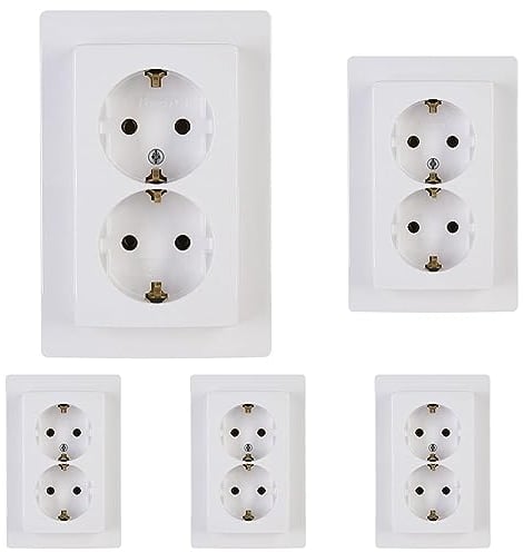 Kopp 941102063 Schutzkontakt-Steckdose 2-Fach (Packung mit 5)