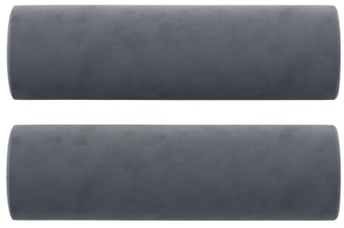 vidaXL 2X Cojines Decorativos Almohada para Sofá Silla Sala de Estar Salón Dormitorio Habitación Coche Hogar Interior Terciopelo Gris Oscuro