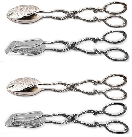 4 STÜCK Buffet Servierzange - Vintage Brotzange - Küche Kochen Zangen - Salat Zange Kuchen Zange Brot Zange - Salat-Servierschere, Gabel Und Löffel, Zange Für Buffet, Partys, Grill, Hausküche