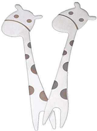 Edelstahl 2 Zinken Giraffe Gabel Dessert Kuchen Obst Salat Besteck Besteck L Besteck Set für 6
