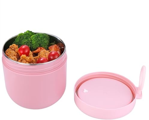 TiooDre Muesli Cup to Go, Leak-Proof Cup with Spoon Cereal Cup to go Portable Yoghurt Cup, Pink 800ML Breakfast Pot on the Go- Practical Yoghurt Cup for School Work Picnic