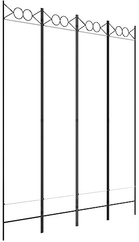 Trennwand 4-teilig Paravent Blickdicht Freistehend Faltbar Stabil Indoor Wohnzimmer Schlafzimmer Büro Raumteiler Spanische Wand Sichtschutz Stellwand, Weiß 160x200 cm Stoff