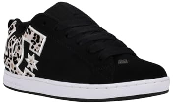 Dc Shoes Women's Court Graffik Sneaker, Black White Print, 3.5 UK