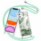 Olgary Coque pour iPhone 11 avec Cordon, Étui de Protection Motif de Marbre Vert avec Corde Portable Bandouliere Collier Chaîne Réglable, Housse PC Dur Transparente Antichoc Mince Case