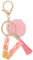 MWOOT Nom Lettre initiale V Porte-clés, Rose Porte-clés pour Femme, Charmes en Résine Pour Clé Porte Clef Voiture Décor Sac à main