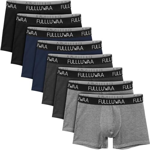 Fullluwaa Boxer Uomo (Pacco da 8) Mutande Uomo Cotone, Aderenti e Confortevoli, Elasticizzato