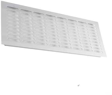 Uwithdanceme Rejilla de ventilación rectangular de aluminio para armarios, zapateros, armarios de computadora, puertas de baño (150 x 400 mm)
