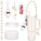 Estefanlo 7 Stück Stanley Cup Zubehör Set, Inklusive Wasserflasche Griff Riemen, Siliocne Becher Stiefel, Silikon Strohhalm Abdeckung, Stanley Cup Accessories für Stanley Cup 800ml -1100ml (Weiß)