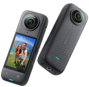 Waterproof 360 Action Camera, 4K Wide-Angle Video, Invisible Selfie Stick, Removable Lens Guards, 135 Min Last(Dive Bundle)